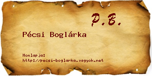 Pécsi Boglárka névjegykártya