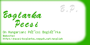 boglarka pecsi business card